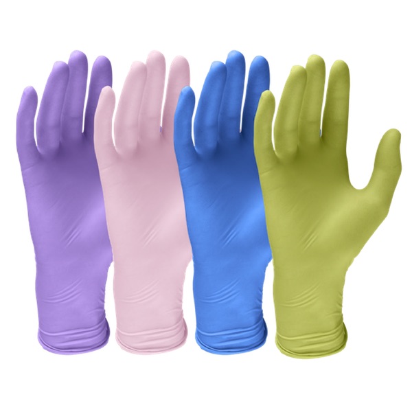 Gants en latex jetable couleur